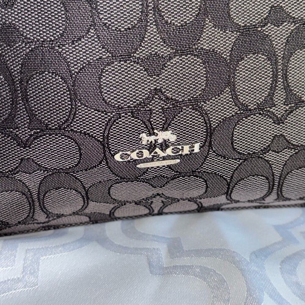Coach Signature Crossbody Bag in Charcoal with  Black Leather V1706 - Picture 7 of 9
